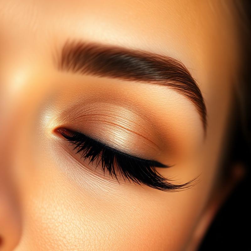 Close-up of professionally applied eyelash extensions at Golden Beauty Lounge